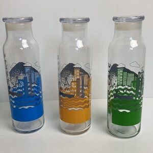Seattle Glass Bottles Space Needle Collectable Decor Grunge Hipster Souvenir